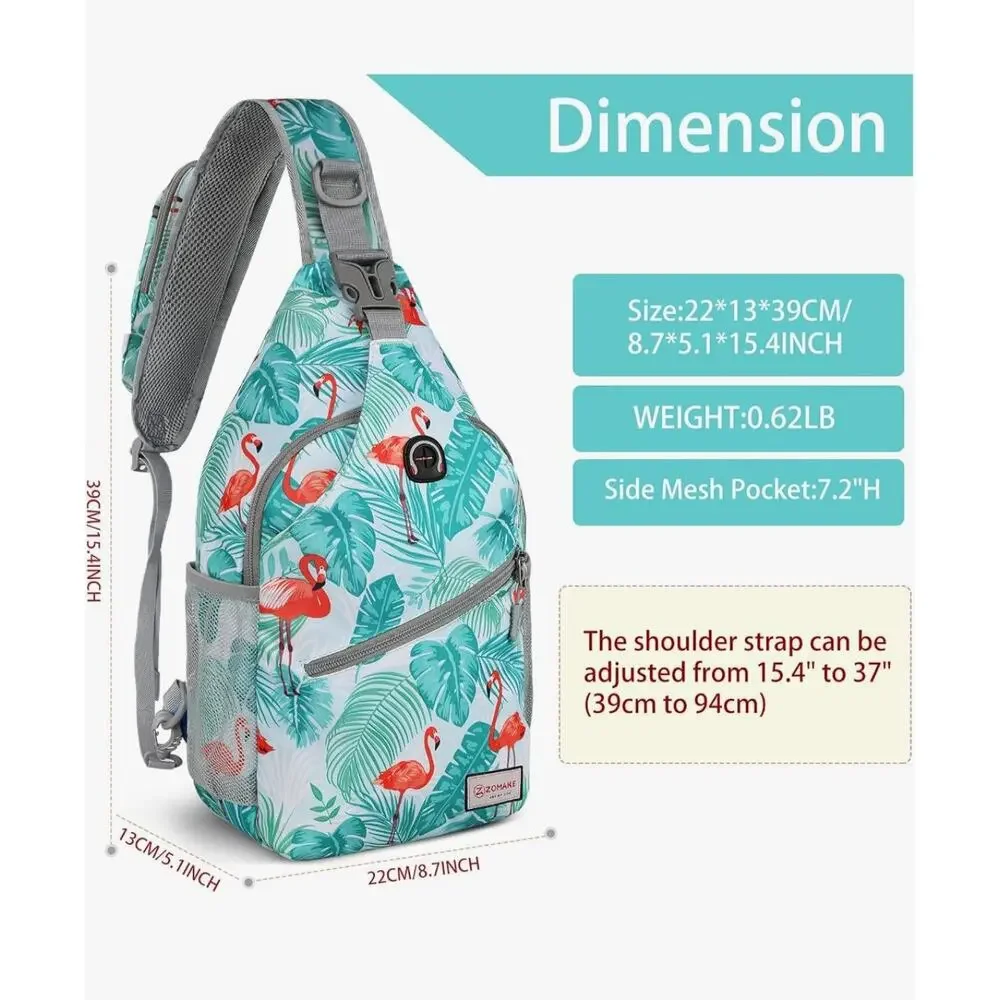 ZOMAKE Sling Bag, Small Crossbody Sling Backpack Shoulder Daypack for Travel